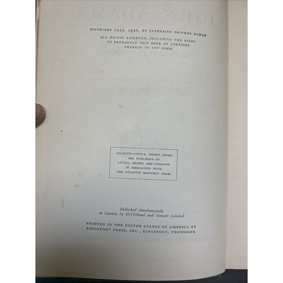 VTG John Adams and The American Revolution Catherine Bowen HB 1950 First Edition - Picture 10 of 11